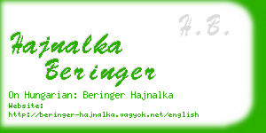 hajnalka beringer business card